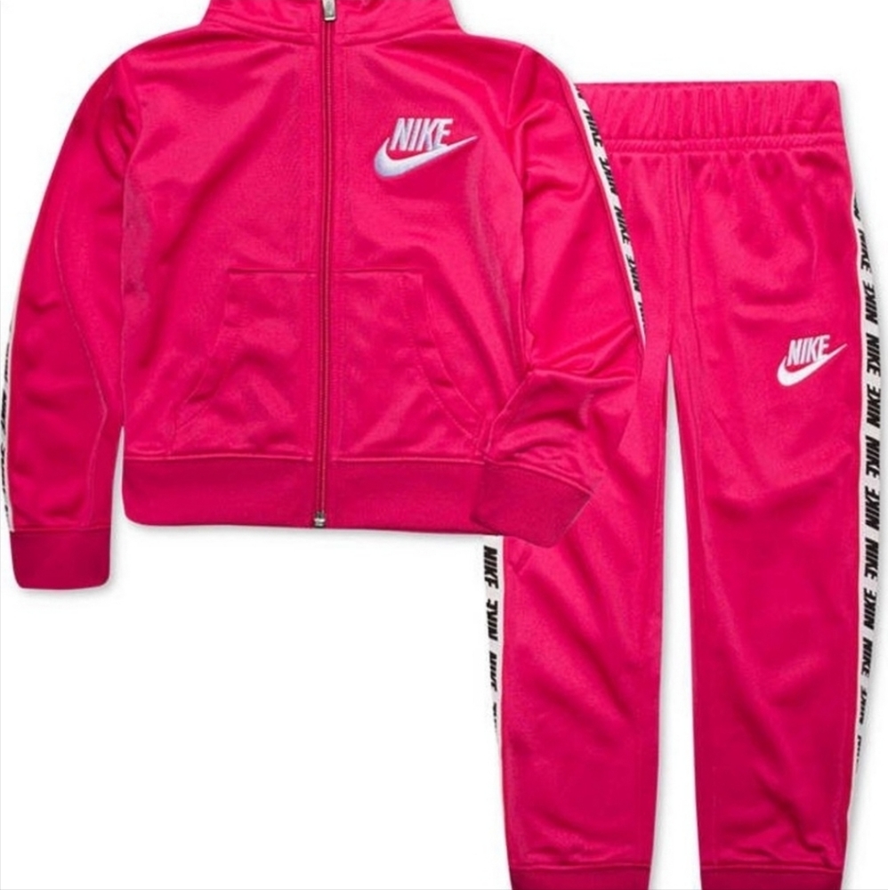 Nike hot pink logo tracksuit 12m